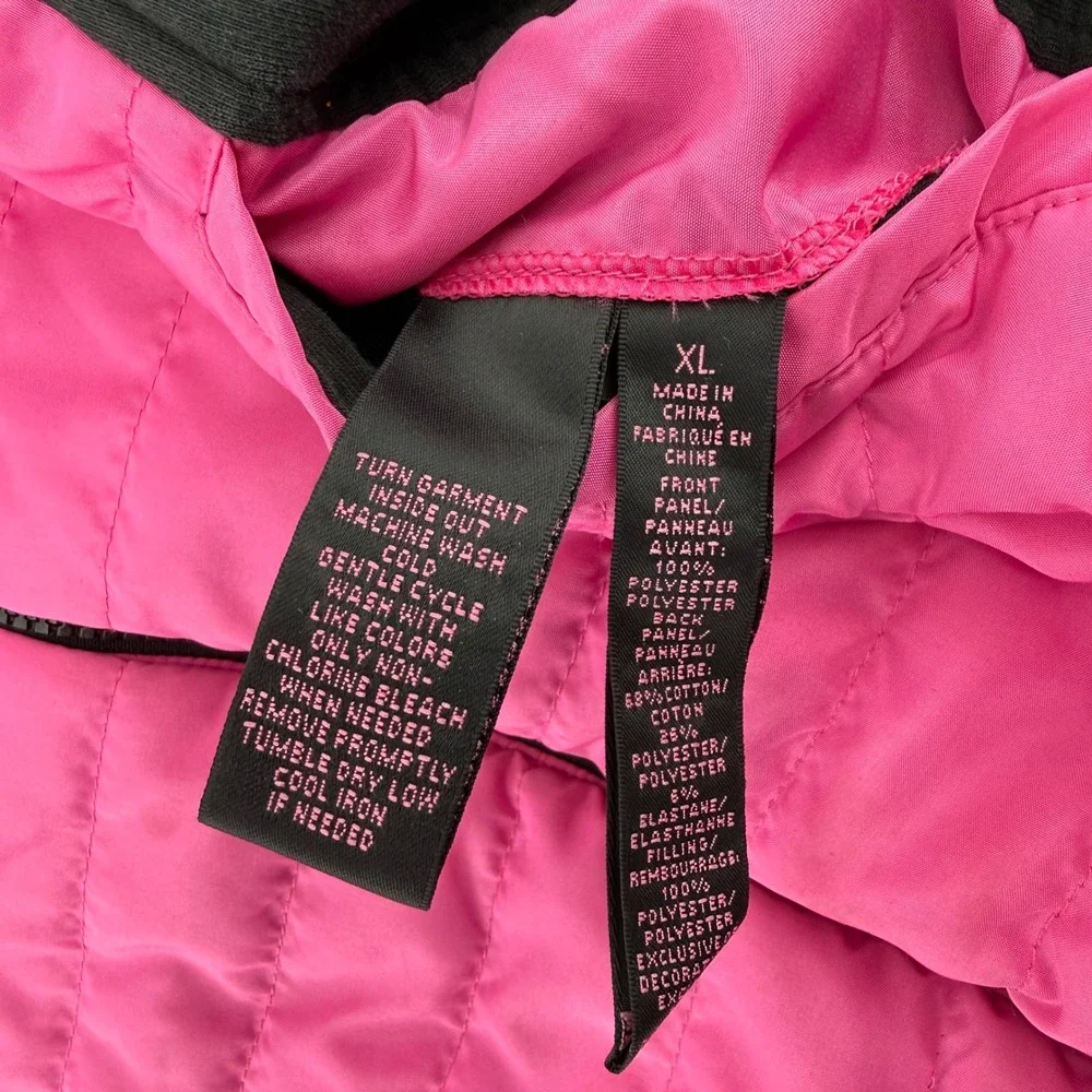 Lauren Ralph Lauren Golf Reversible Quilted Vest Pink Black XL Full Zip RL Logo
